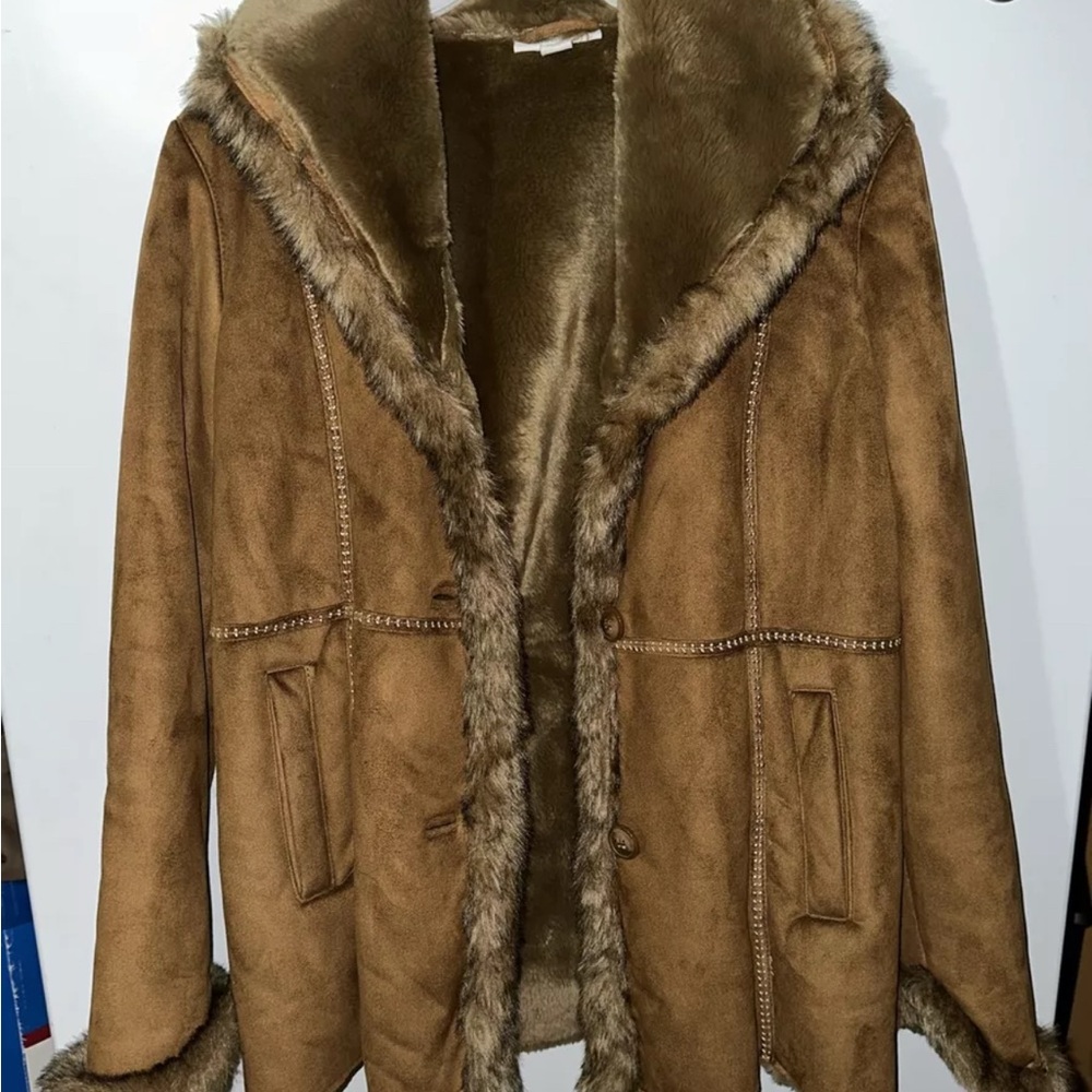 Dress Barn Heavyweight Faux Fur Coat